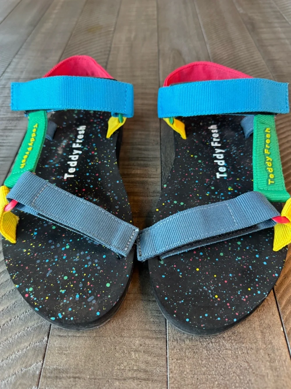 Teddy Fresh Combat Ready Warrior Colorblock Strap Retro Sandals Men’s Size 8